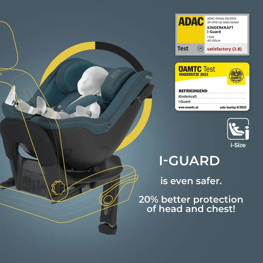 KINDERKRAFT automobilinė kėdutė 61-105 cm I-GUARD PRO I-SIZE, graphite juodas, KCIGUAPRBLK0000