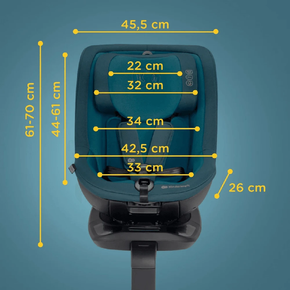 KINDERKRAFT automobilinė kėdutė 61-105 cm I-GUARD PRO I-SIZE, graphite juodas, KCIGUAPRBLK0000