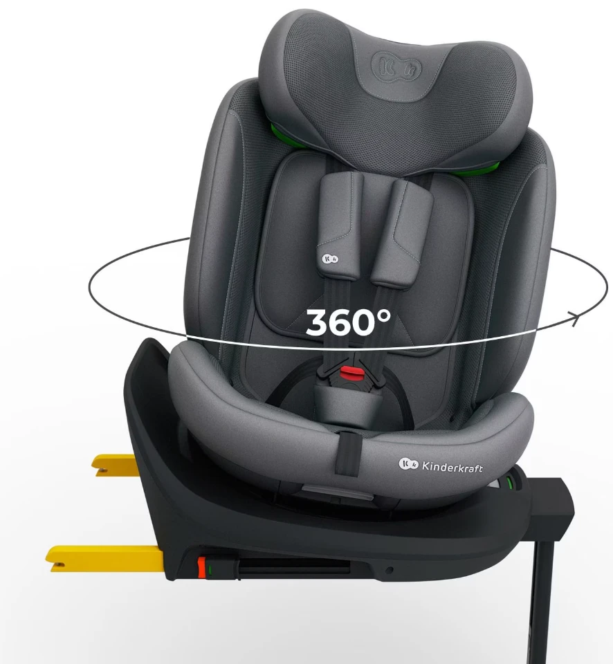 KINDERKRAFT automobilinė kėdutė I-360 2 PLUS, Pilkas, KCI36002GRYPL00