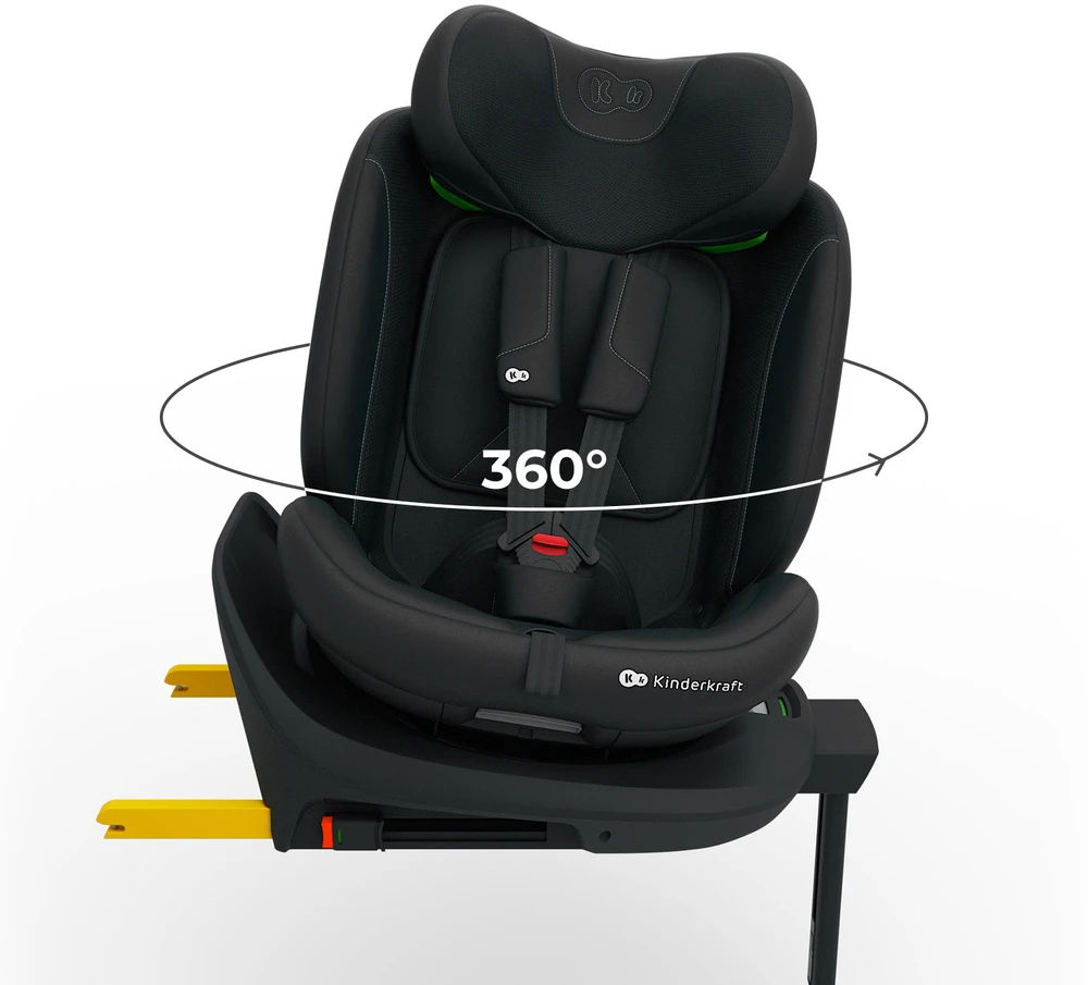 KINDERKRAFT automobilinė kėdutė I-360 2 PLUS, 40-150 cm., Juodas, KCI36002BLKPL00