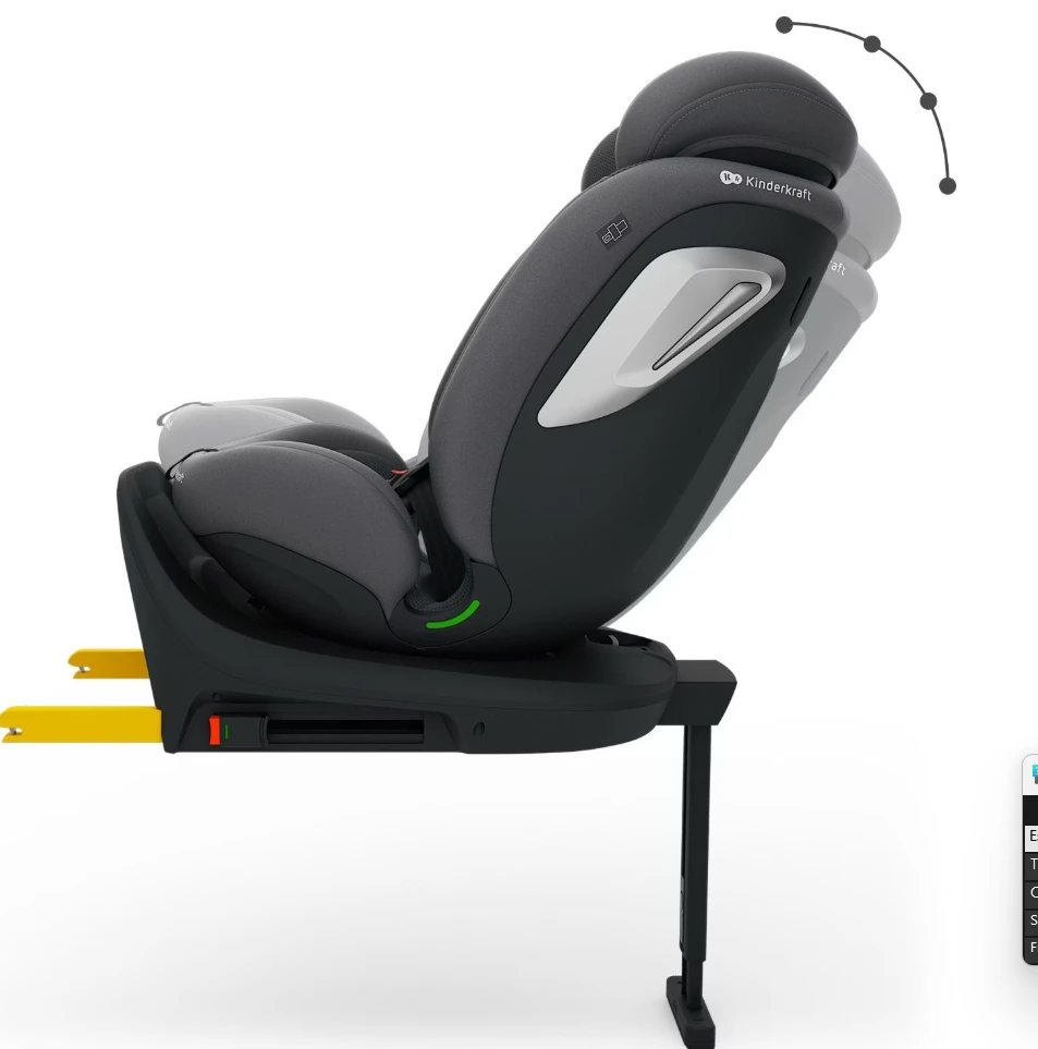 KINDERKRAFT automobilinė kėdutė I-360 2 PLUS, Pilkas, KCI36002GRYPL00