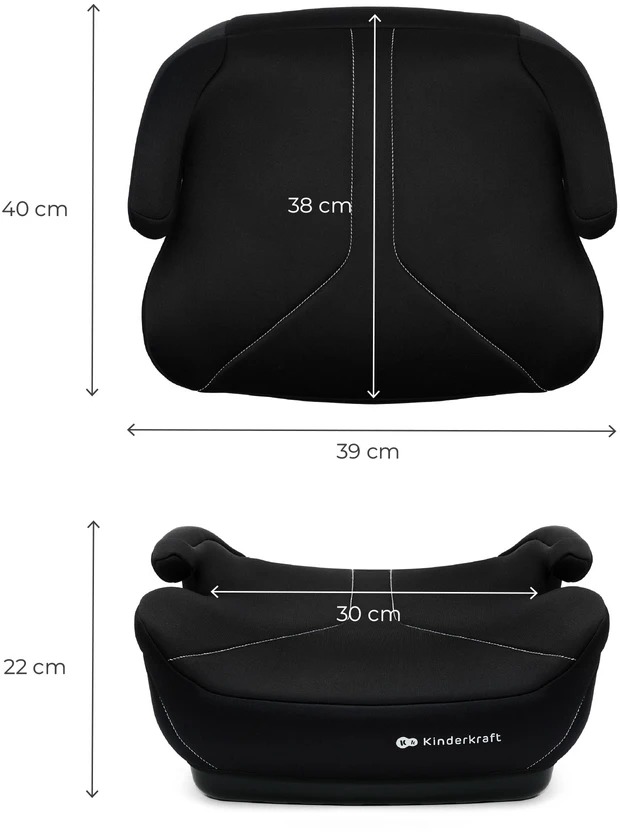 KINDERKRAFT automobilinė kėdutė I-BOOST 2, i-Size, juoda, KCIBOO02BLK0000