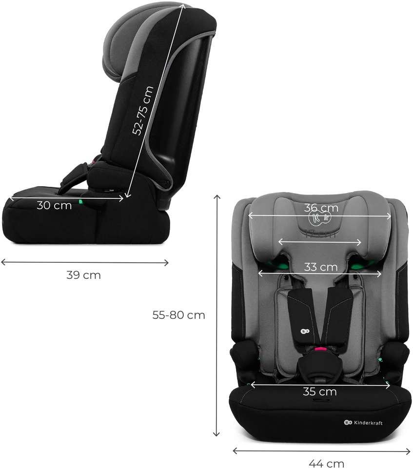 KINDERKRAFT automobilinė kėdutė I-COMFY, i-Size, tamsiai pilka, KCICOM00DGR0000