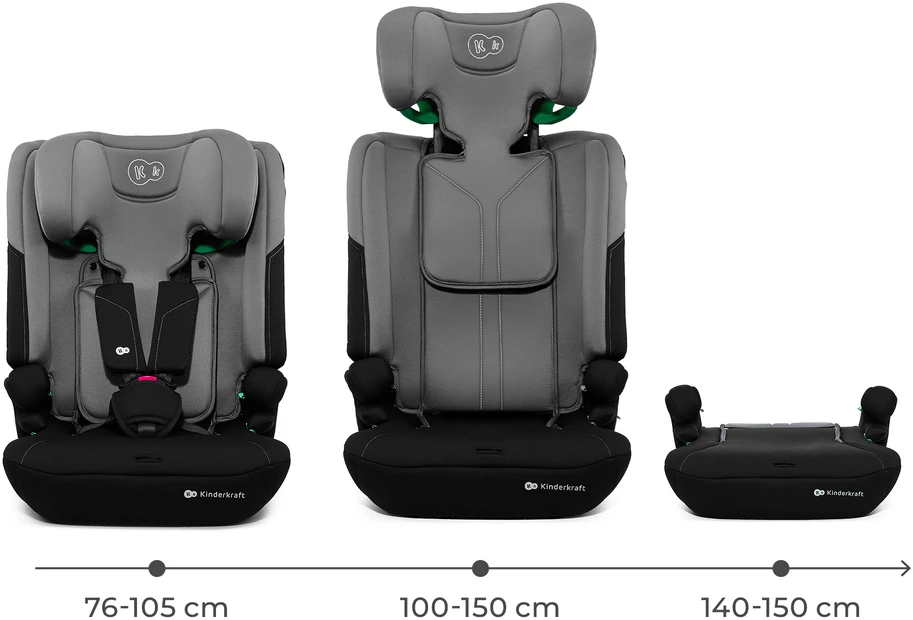 KINDERKRAFT automobilinė kėdutė I-COMFY, i-Size, tamsiai pilka, KCICOM00DGR0000