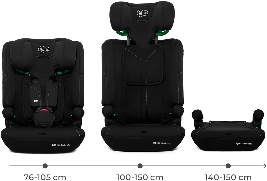 KINDERKRAFT automobilinė kėdutė I-COMFY, i-Size, juoda, KCICOM00BLK0000