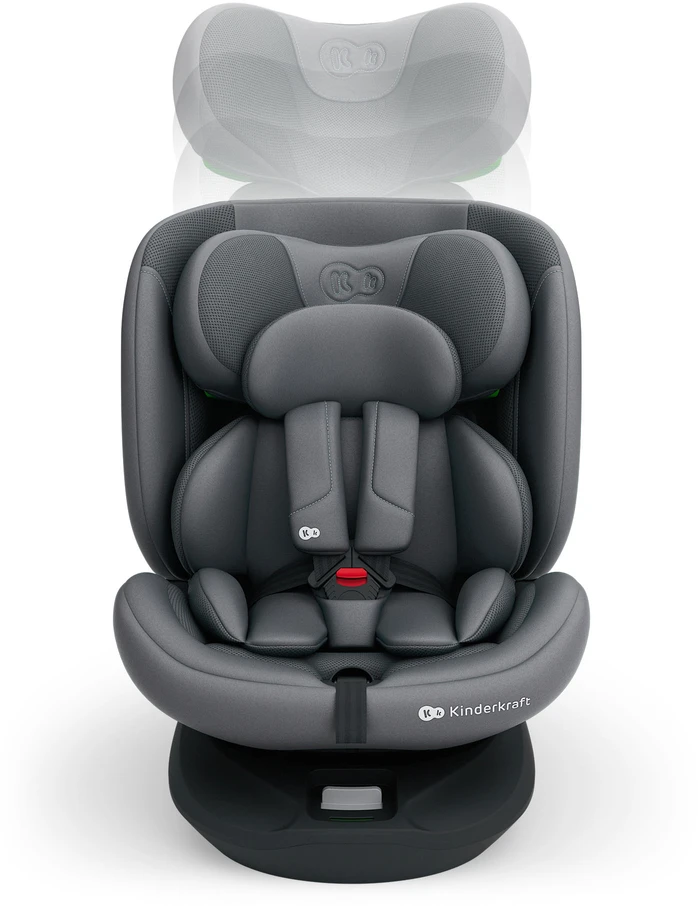 KINDERKRAFT automobilinė kėdutė I-GROW 2 PLUS, 40-150 cm., Pilkas, KCIGRO02GRYPL00