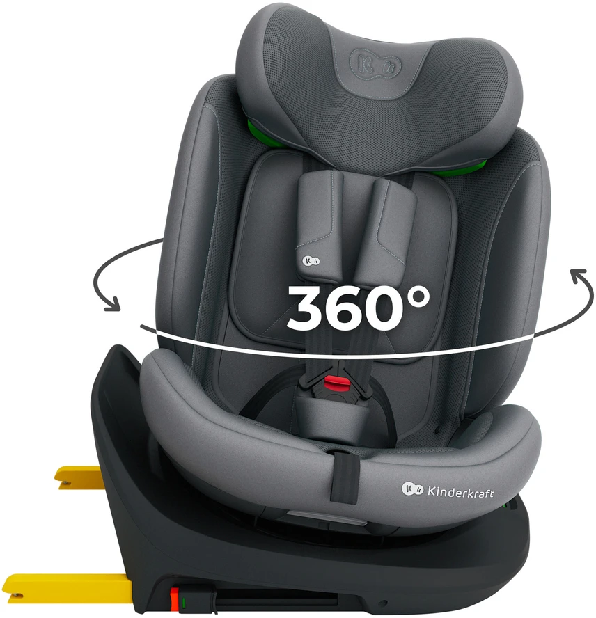 KINDERKRAFT automobilinė kėdutė I-GROW 2 PLUS, 40-150 cm., Pilkas, KCIGRO02GRYPL00