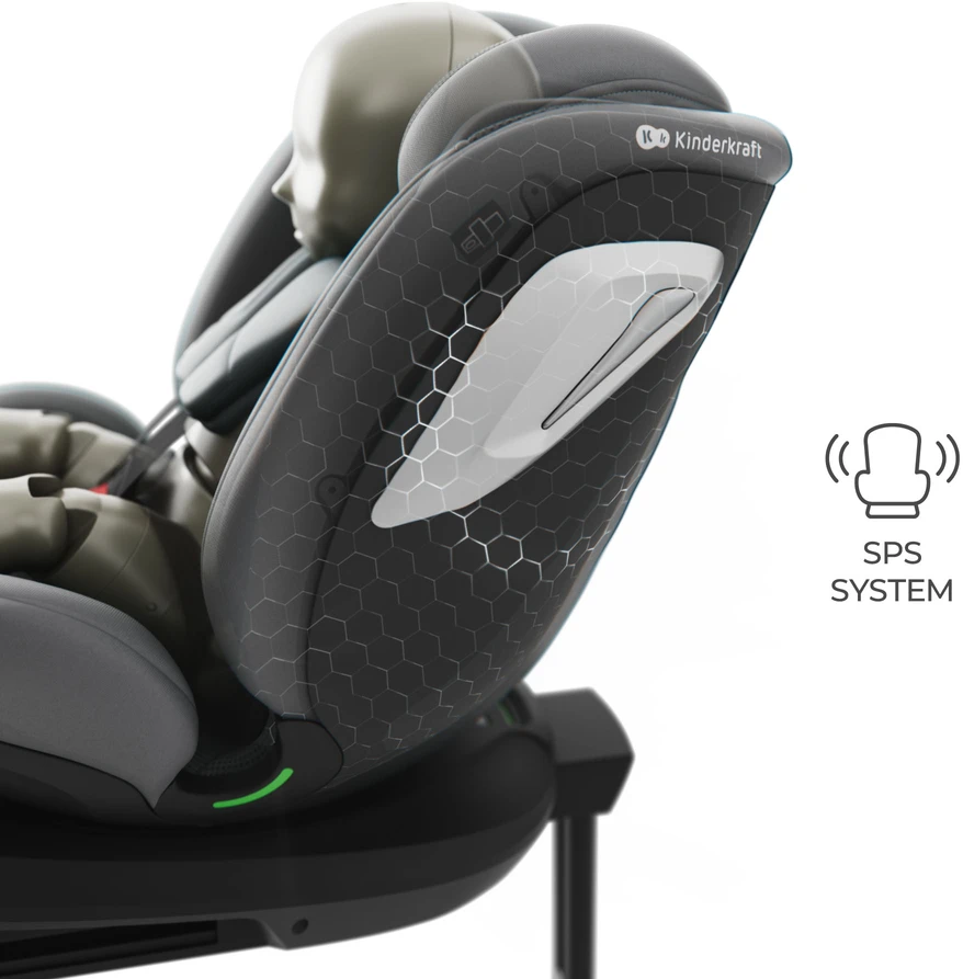 KINDERKRAFT automobilinė kėdutė I-GROW 2 PLUS, 40-150 cm., Pilkas, KCIGRO02GRYPL00