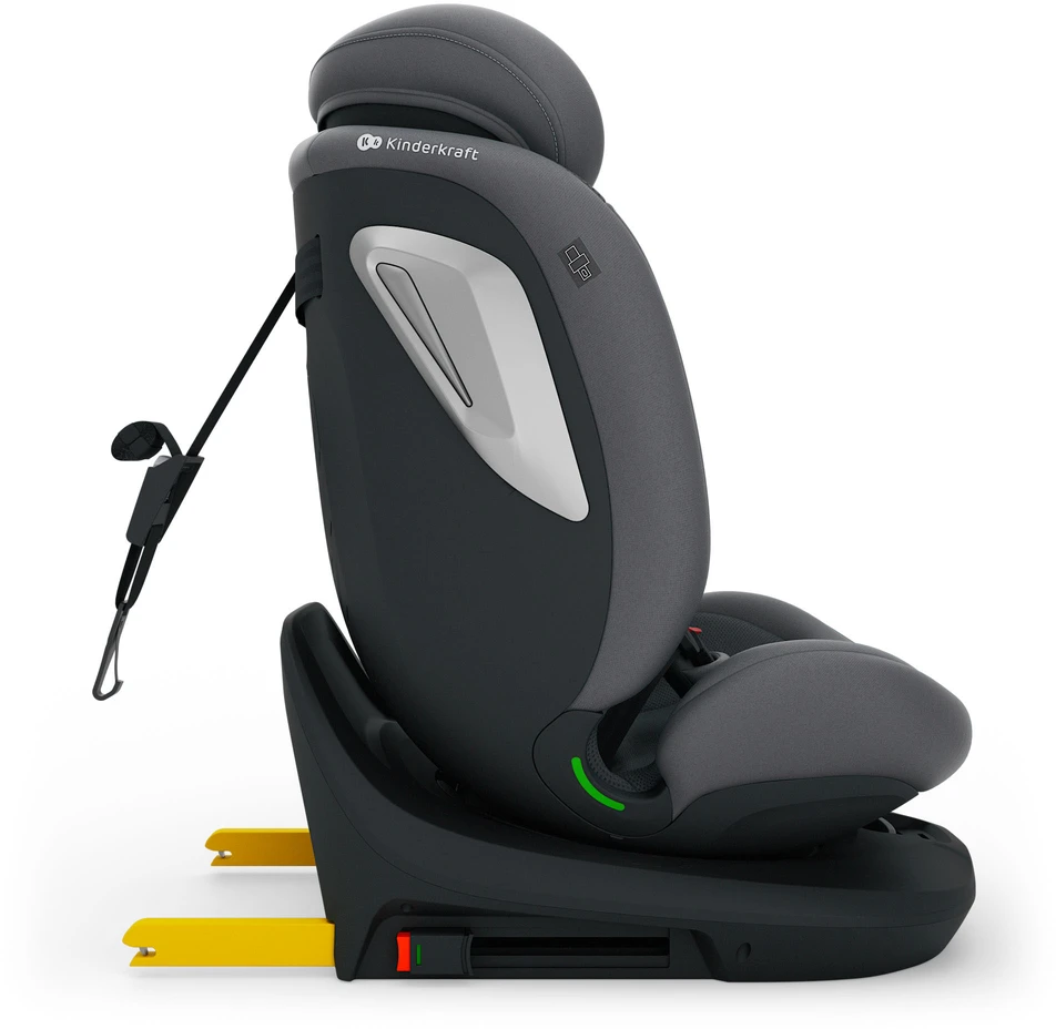 Pilka Kinderkraft I-Grow 2 Plus kėdutė su ISOFIX jungtimis