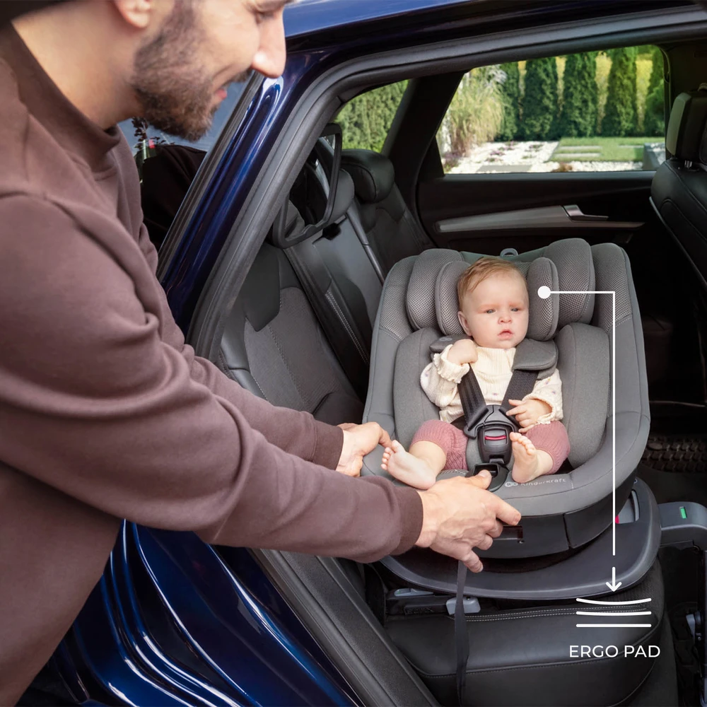 KINDERKRAFT automobilinė kėdutė I-GUARD I-SIZE, 40-105 cm., Pilkas, KCIGUA00GRY000N