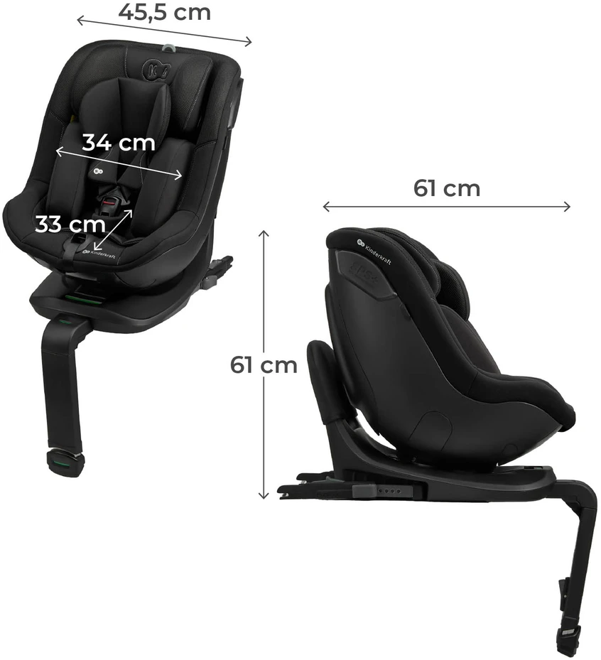 KINDERKRAFT automobilinė kėdutė I-GUARD I-SIZE, 40-105 cm., Juodas, KCIGUA00BLK000N