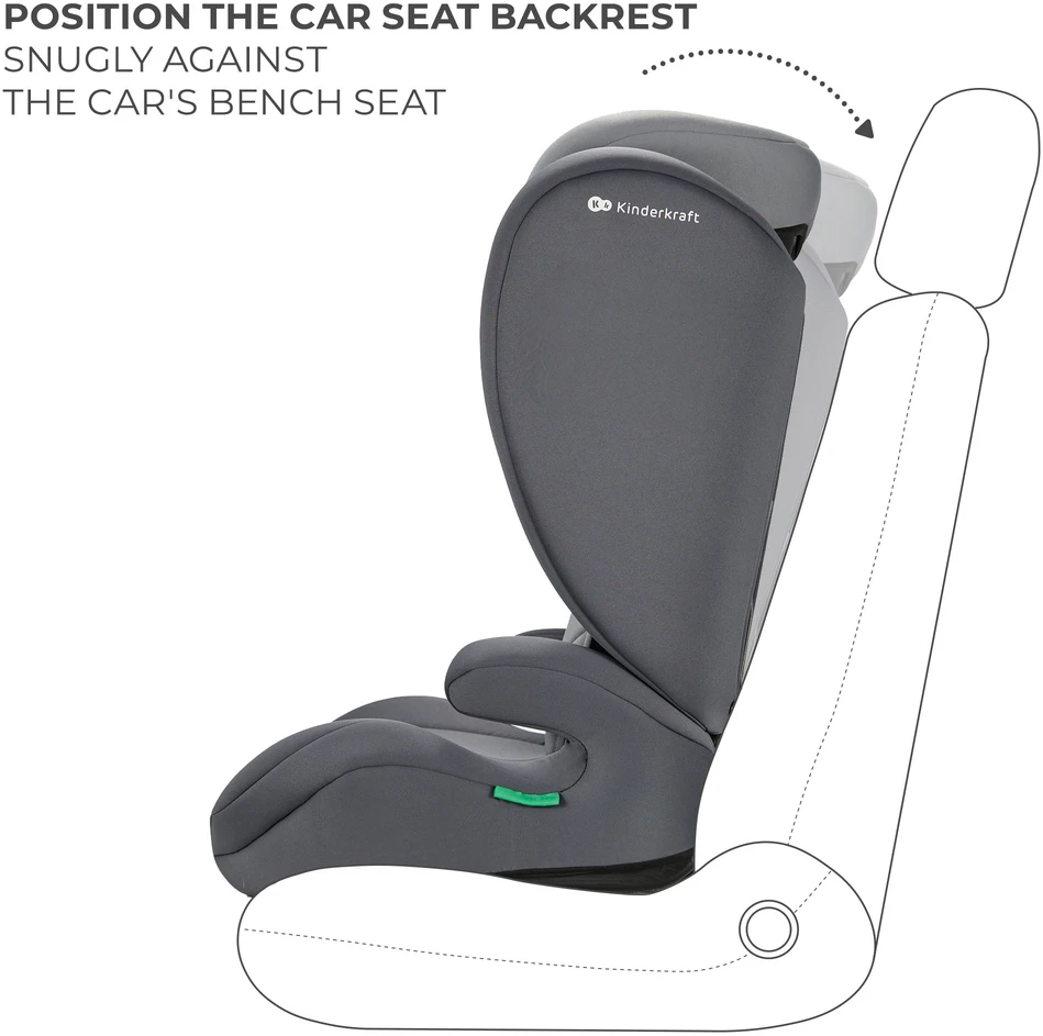 KINDERKRAFT automobilinė kėdutė I-SPARK 2 PLUS I-SIZE, 100-150 cm., Pilkas, KCISPA02GRYPL00