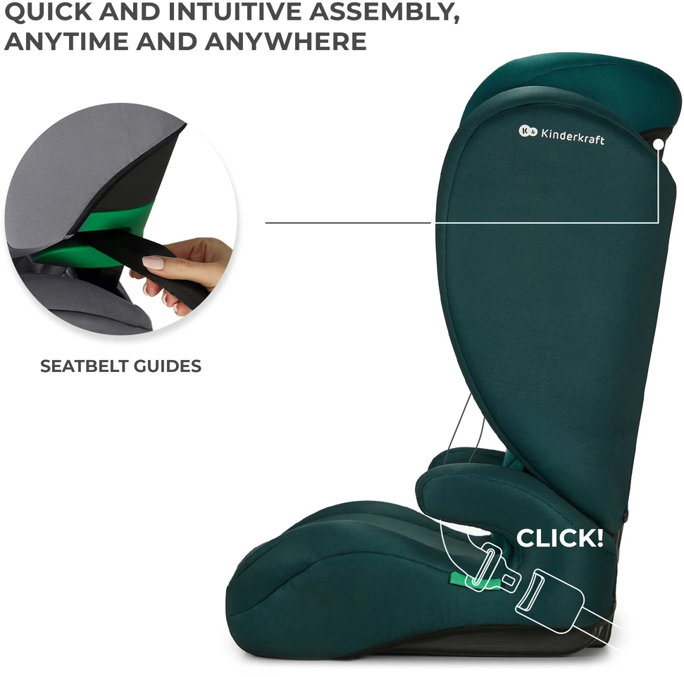 KINDERKRAFT automobilinė kėdutė I-SPARK 2 PLUS I-SIZE, 100-150 cm., Žalias, KCISPA02GREPL00