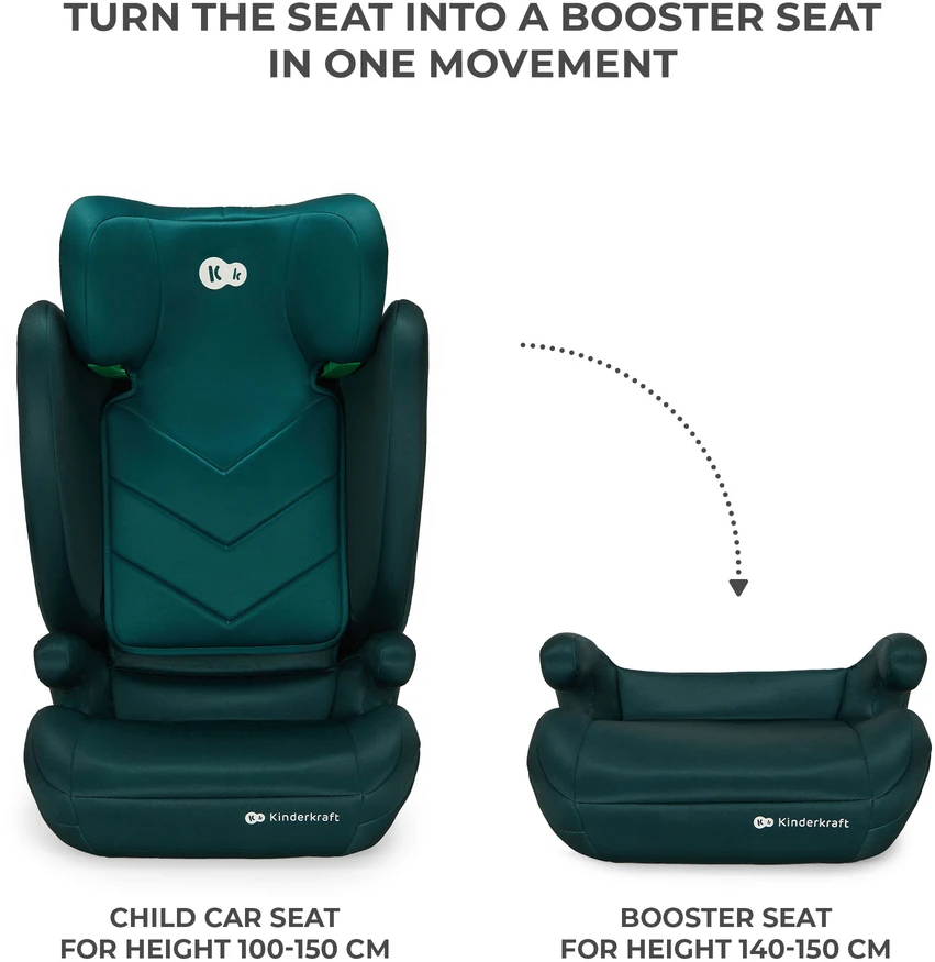 KINDERKRAFT automobilinė kėdutė I-SPARK 2 PLUS I-SIZE, 100-150 cm., Žalias, KCISPA02GREPL00
