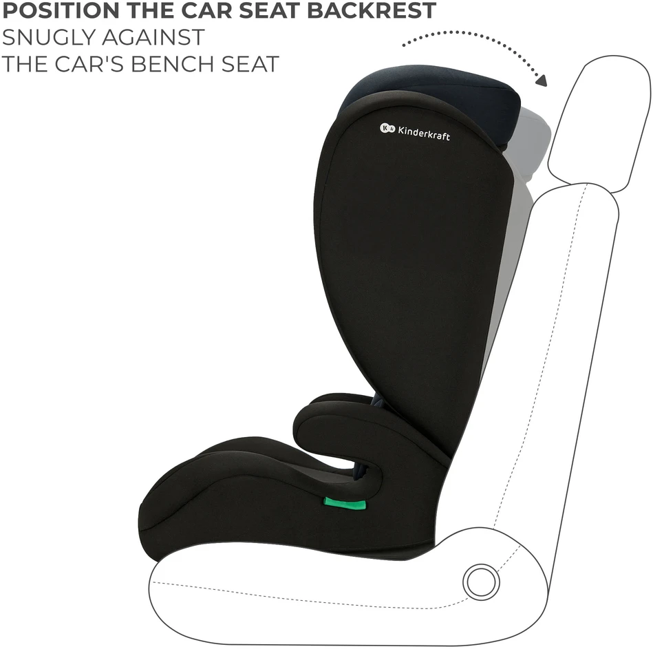 KINDERKRAFT automobilinė kėdutė I-SPARK 2 PLUS I-SIZE, 100-150 cm., Juodas, KCISPA02BLKPL00