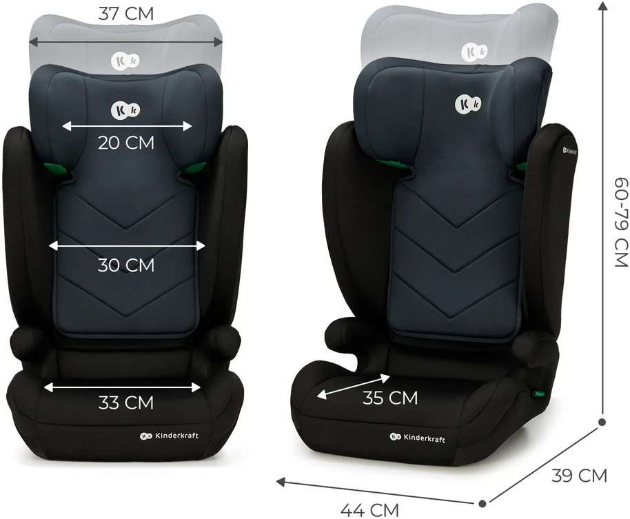 KINDERKRAFT automobilinė kėdutė I-SPARK 2 PLUS I-SIZE, 100-150 cm., Juodas, KCISPA02BLKPL00