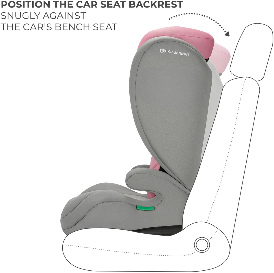 KINDERKRAFT automobilinė kėdutė I-SPARK 2 PLUS I-SIZE, 100-150 cm., Rožinė, KCISPA02PNKPL00