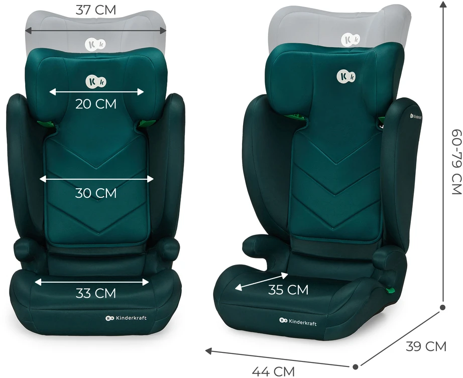 KINDERKRAFT automobilinė kėdutė I-SPARK 2 PLUS I-SIZE, 100-150 cm., Žalias, KCISPA02GREPL00