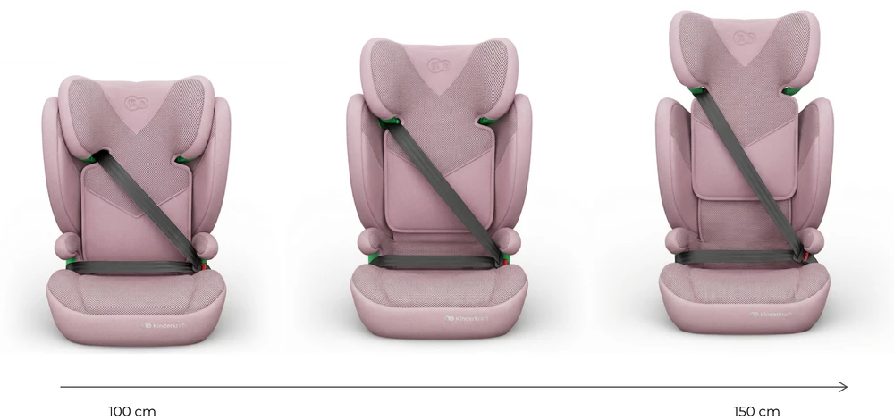 Kinderkraft Junior Fix 2 Plus kėdutės aukščio reguliavimas