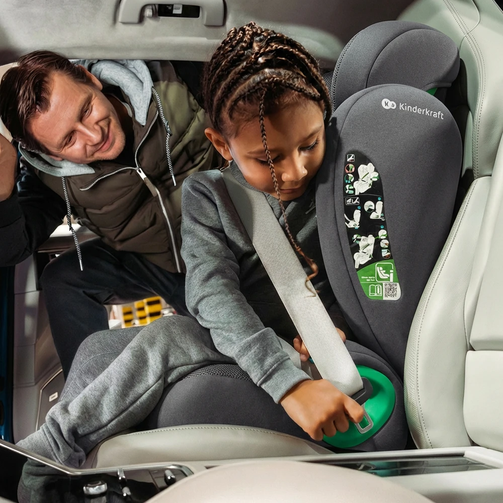 KINDERKRAFT automobilinė kėdutė JUNIOR FIX 2 PLUS, 100-150 cm., Pilkas, KCJUFI20GRYPL0N