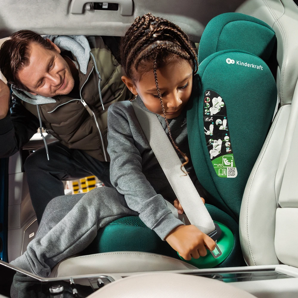 KINDERKRAFT automobilinė kėdutė JUNIOR FIX 2 PLUS, 100-150 cm., Žalias, KCJUFI20GREPL0N