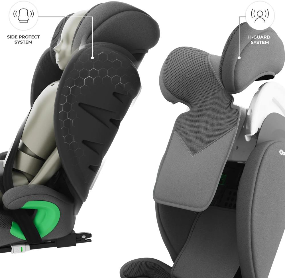 KINDERKRAFT automobilinė kėdutė JUNIOR FIX 2 PLUS, 100-150 cm., Pilkas, KCJUFI20GRYPL0N