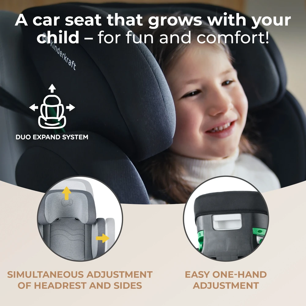 KINDERKRAFT automobilinė kėdutė XPAND 2 PRO, i-Size 100–150 cm, pilka, KCXPPR02GRY0000