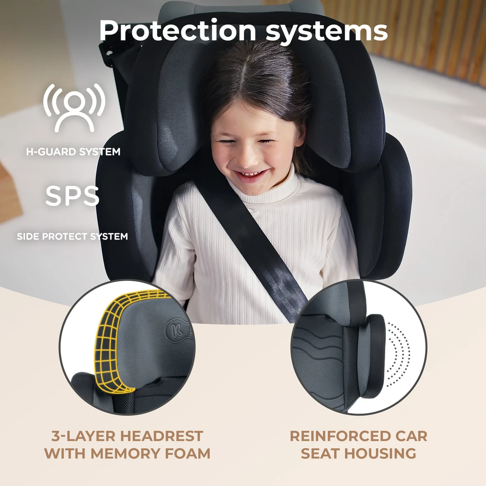 KINDERKRAFT automobilinė kėdutė XPAND 2 PRO, i-Size 100–150 cm, juoda, KCXPPR02BLK0000