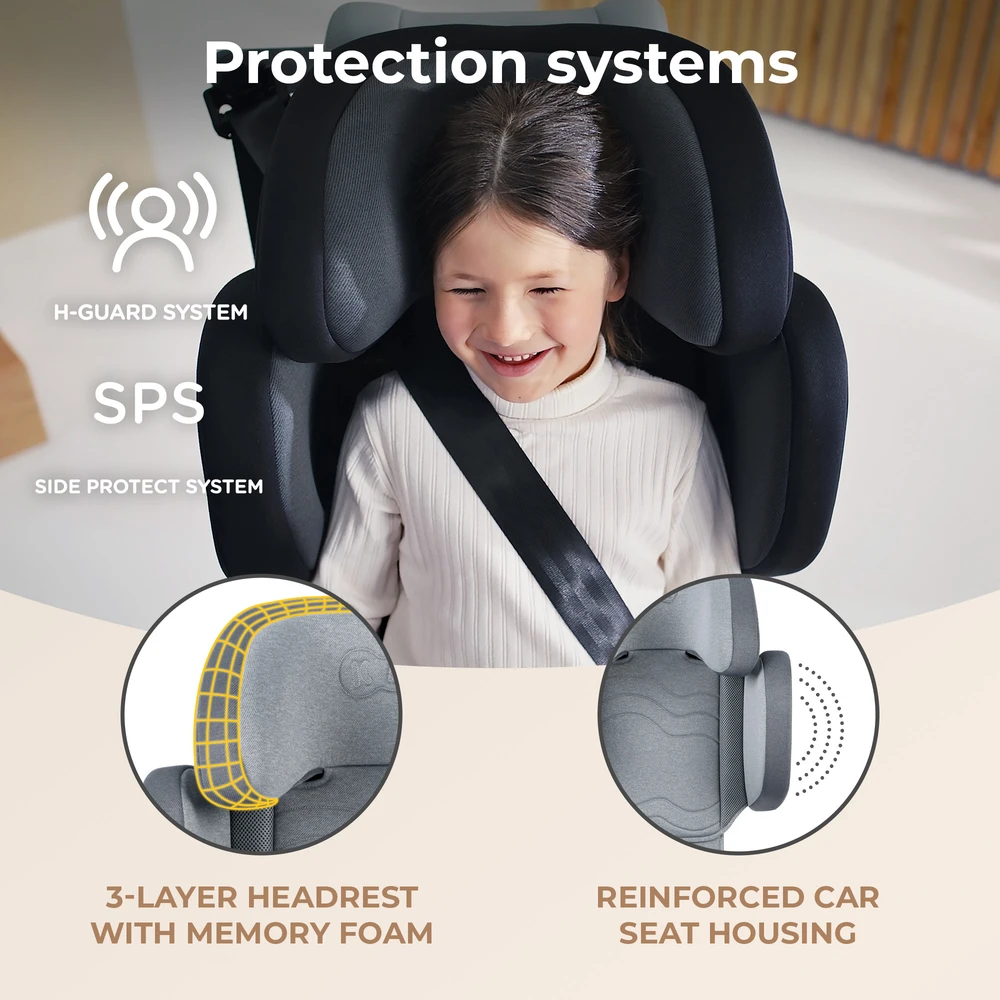 KINDERKRAFT automobilinė kėdutė XPAND 2 PRO, i-Size 100–150 cm, pilka, KCXPPR02GRY0000