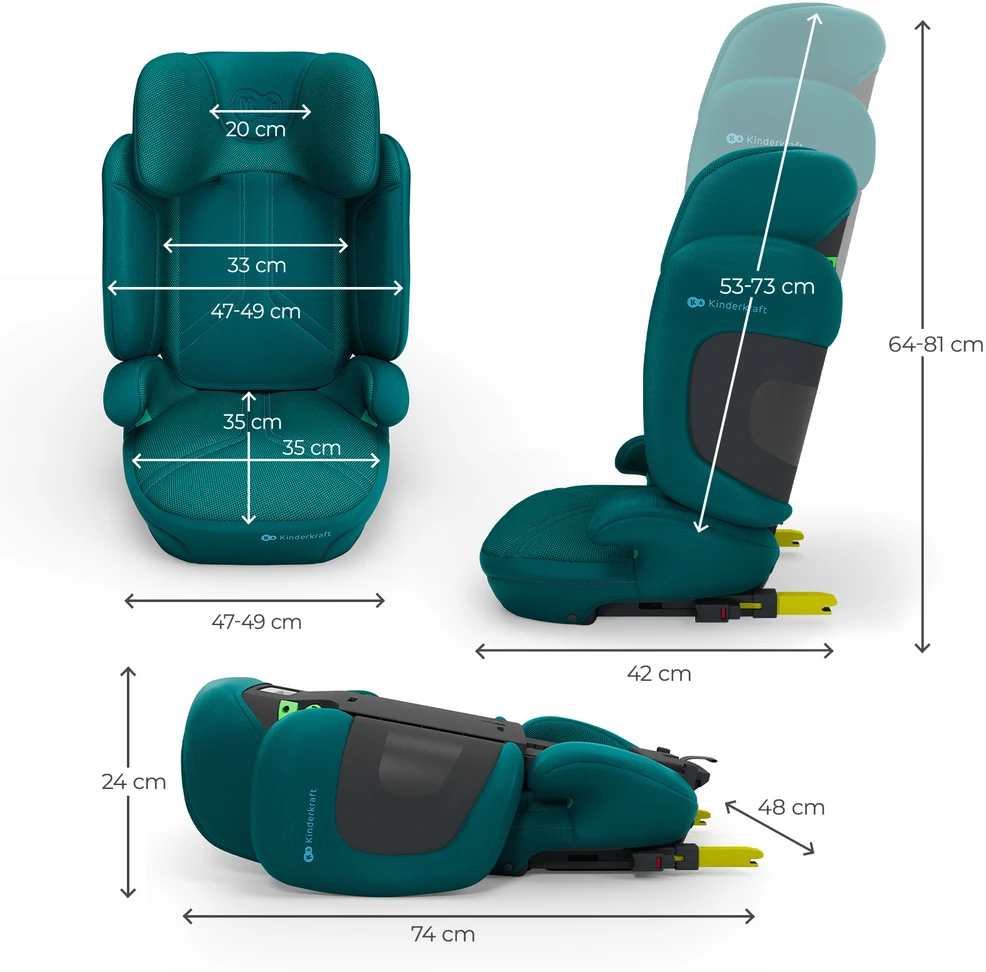 KINDERKRAFT automobilinė kėdutė XPAND 2 PRO, 100-150 cm., Žalias, KCXPPR02GRE0000