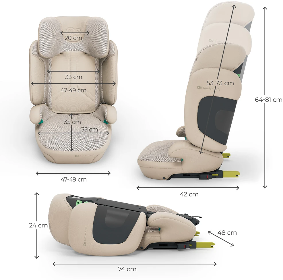 KINDERKRAFT automobilinė kėdutė XPAND 2 PRO, 100-150 cm., rusvai gelsvas, KCXPPR02BEG0000