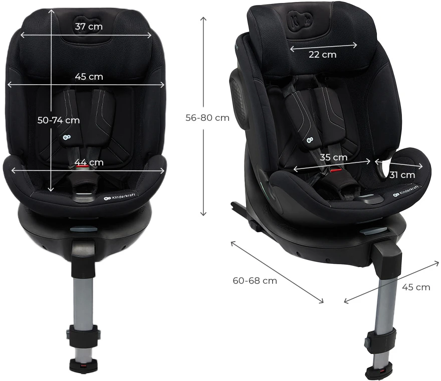 KINDERKRAFT automobilinė kėdutė XPRIDER 2 i-Size, 40-150 cm, juodas, KCXRID02BLK0000