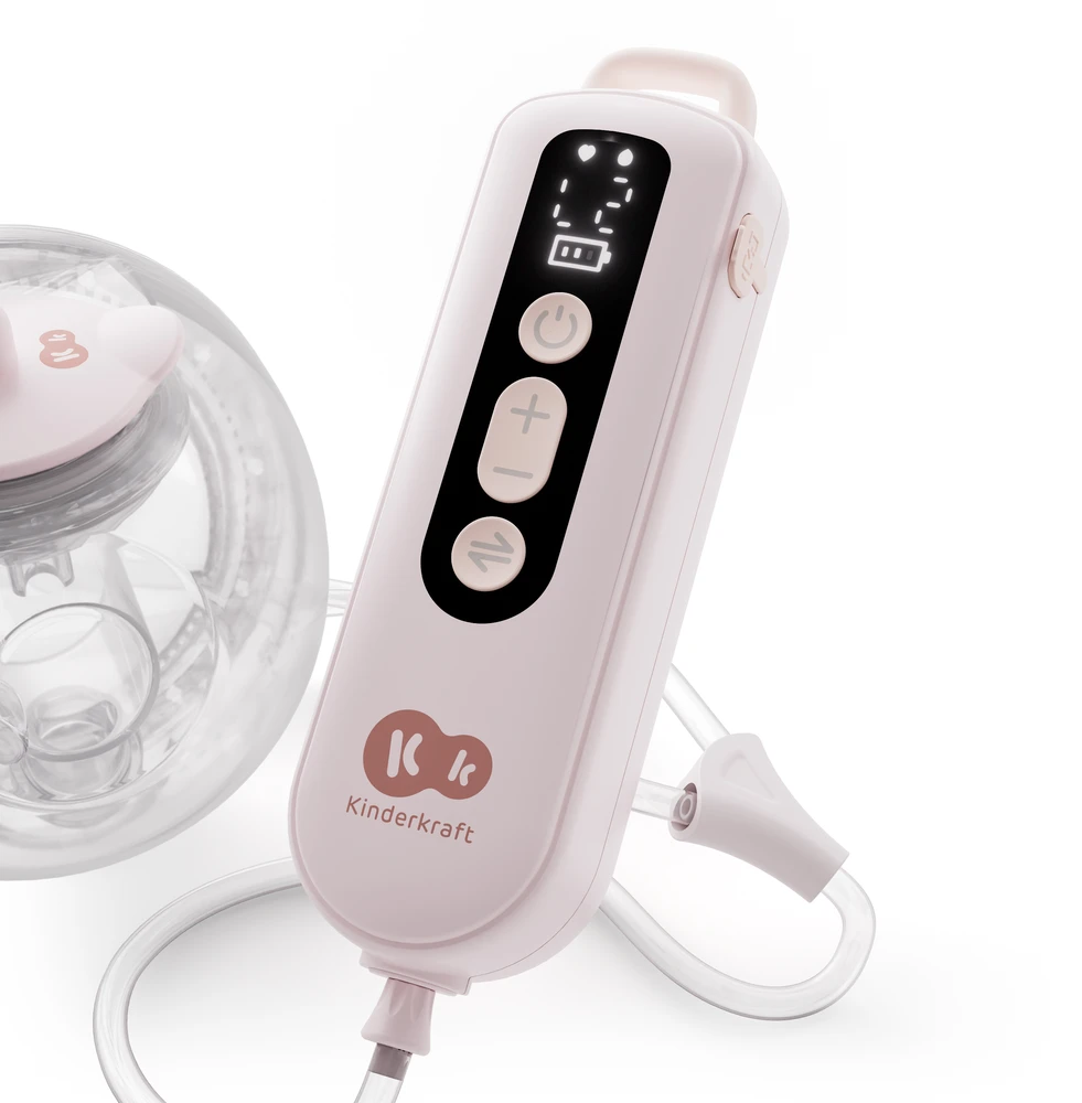 KINDERKRAFT dvigubas nešiojamas elektrinis pientraukis GENTLEFLOW, pink, KEGEFL00PNK0000