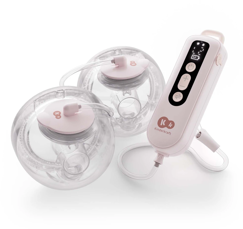 KINDERKRAFT dvigubas nešiojamas elektrinis pientraukis GENTLEFLOW, pink, KEGEFL00PNK0000