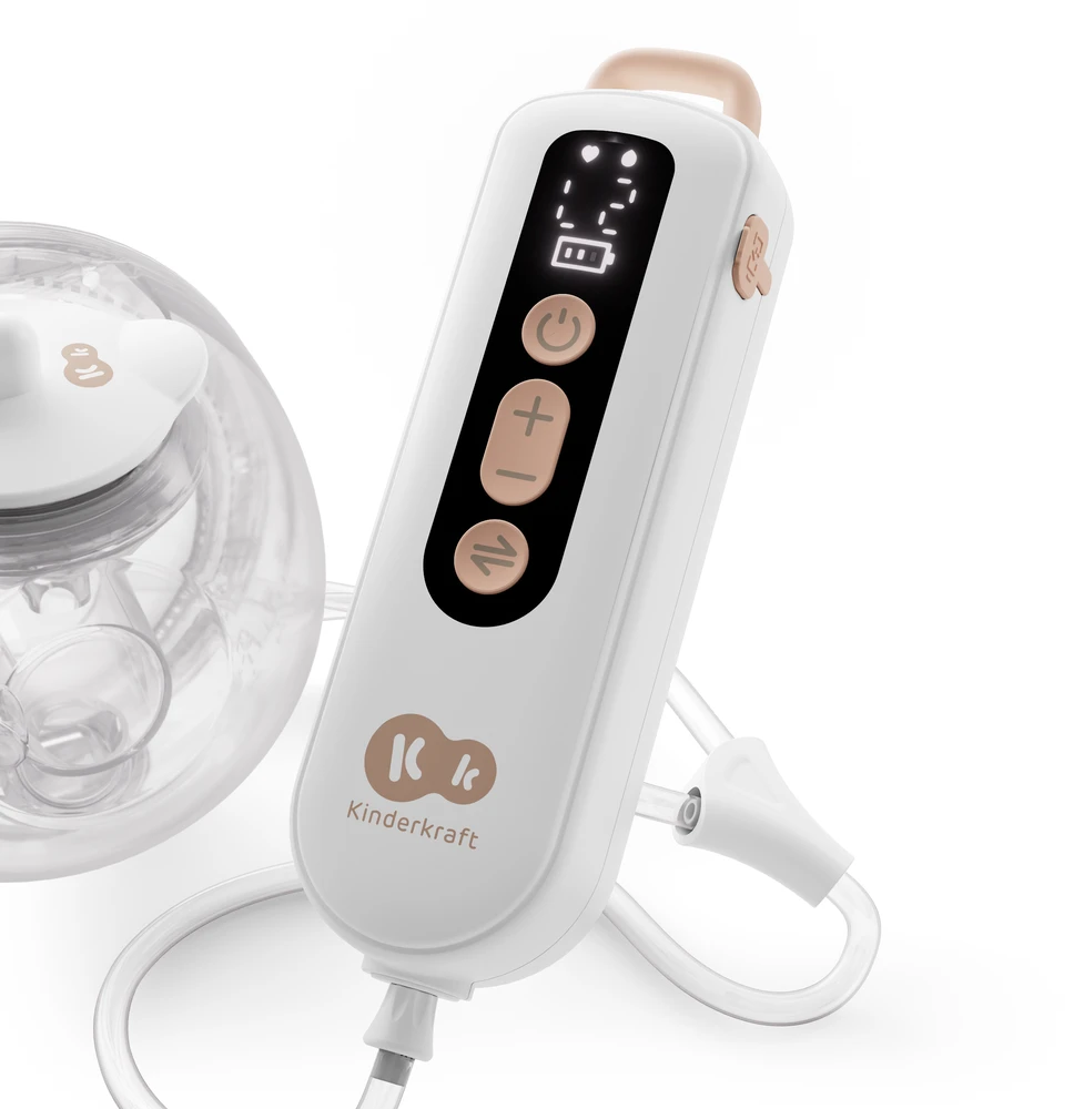 KINDERKRAFT dvigubas nešiojamas elektrinis pientraukis GENTLEFLOW, golden, KEGEFL00GLD0000