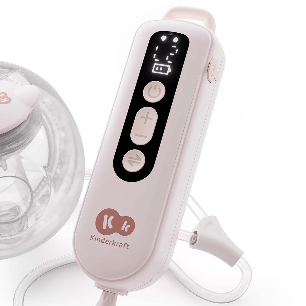 KINDERKRAFT dvigubas nešiojamas elektrinis pientraukis GENTLEFLOW, pink, KEGEFL00PNK0000