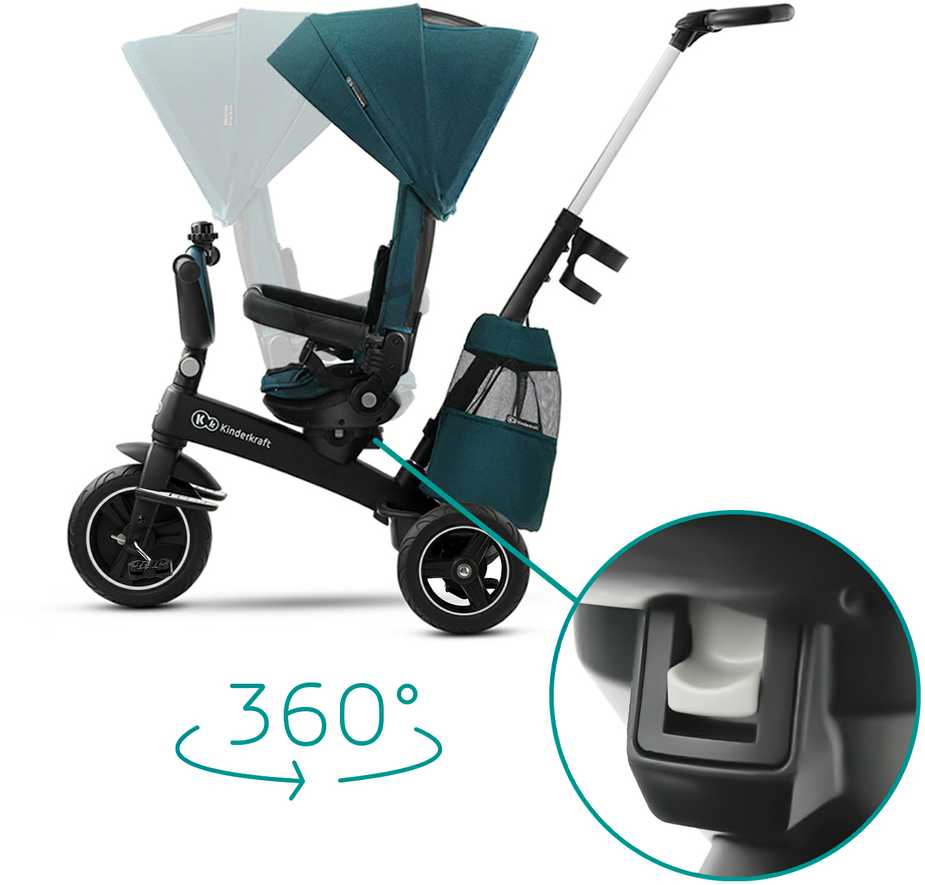 Kinderkraft EasyTwist triratukas, spalva: tamsiai žalia, KKRETWIGRE0000