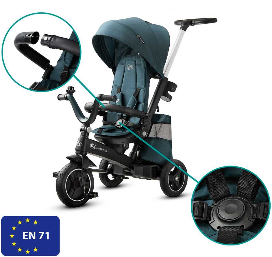 Kinderkraft EasyTwist triratukas, spalva: tamsiai žalia, KKRETWIGRE0000
