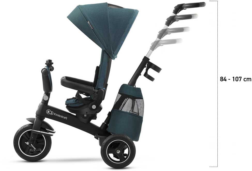 Kinderkraft EasyTwist triratukas, spalva: tamsiai žalia, KKRETWIGRE0000