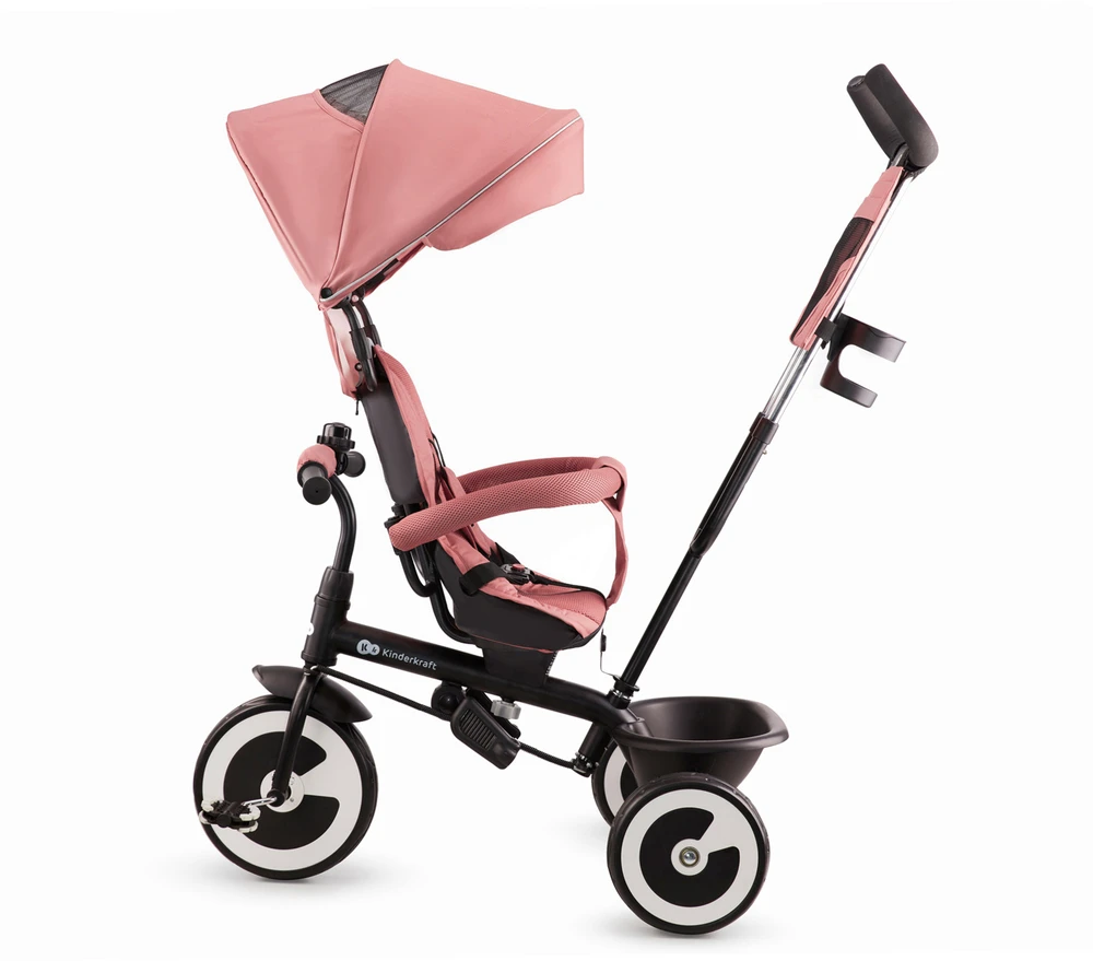 Triratukas 6in1 su 360° sėdyne rožinis Kinderkraft ASTON 2 PLUS