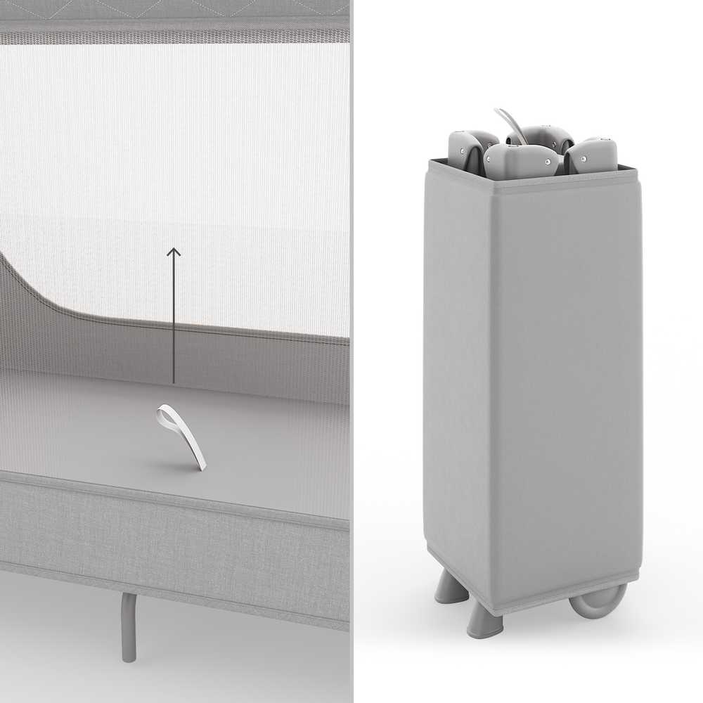 Kinderkraft Kindekraft Leody Up Kelioninė lovelė 2in1 Maniežas | Pilka