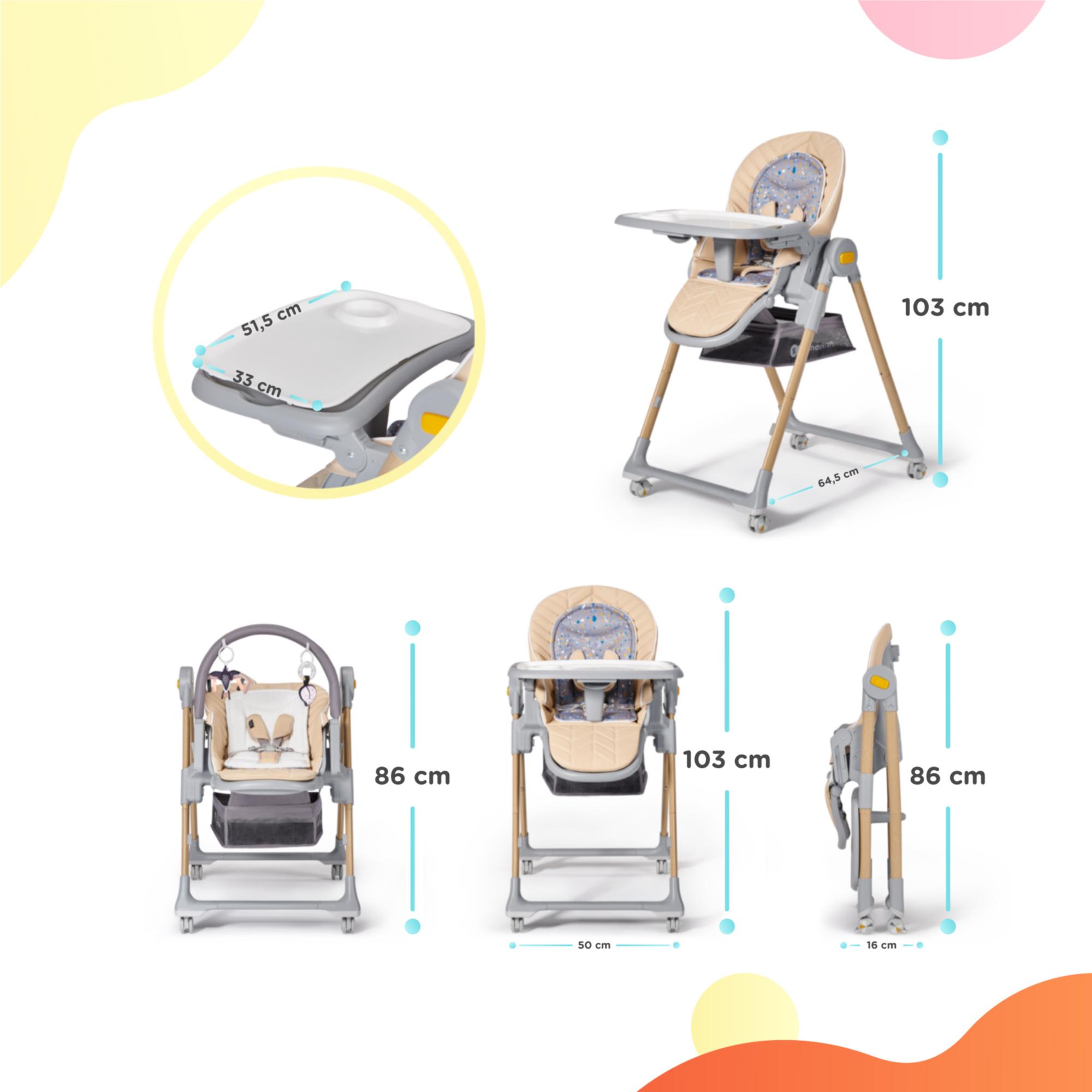 KINDERKRAFT maitinimo kėdutė/gultukas LASTREE, pilka