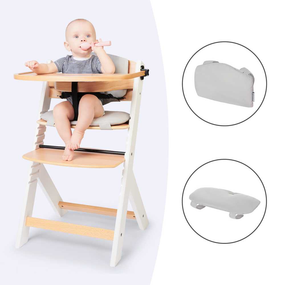 KINDERKRAFT maitinimo kėdutė su paminkštinimu ENOCK, juodas and baltas, KHENOC0PBLK0000