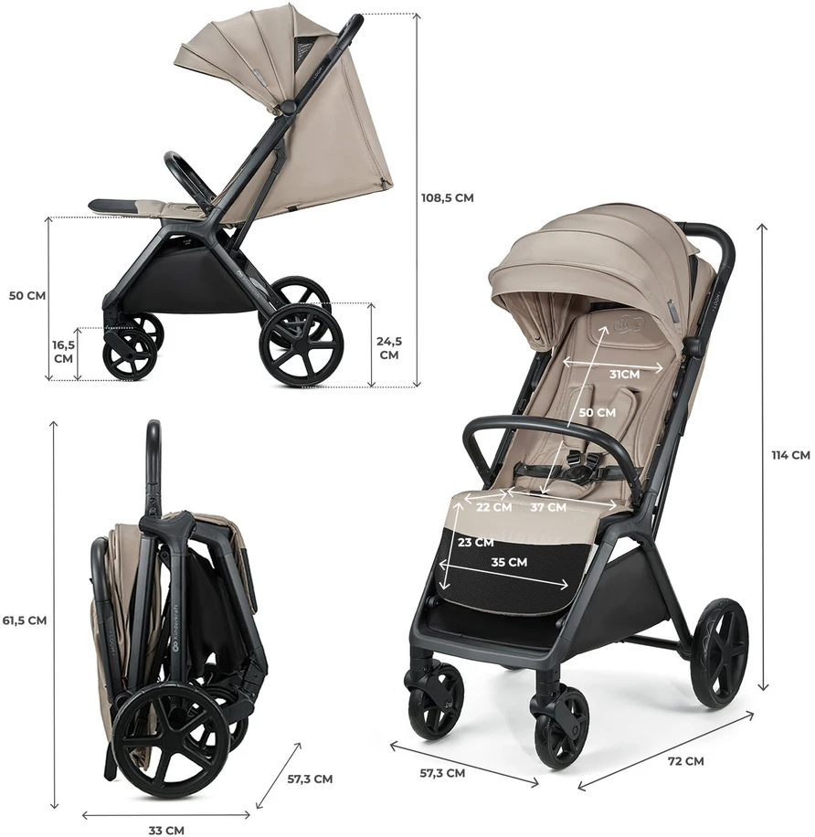 KINDERKRAFT sportinis vežimėlis LOOM, beige, KSLOOM00BEG0000