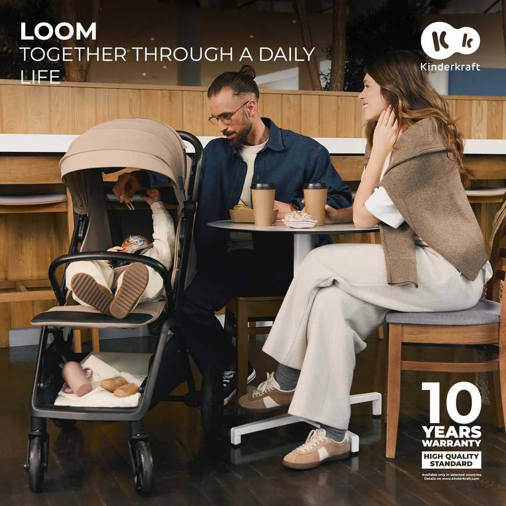 KINDERKRAFT sportinis vežimėlis LOOM, ink juodas, KSLOOM00BLK0000