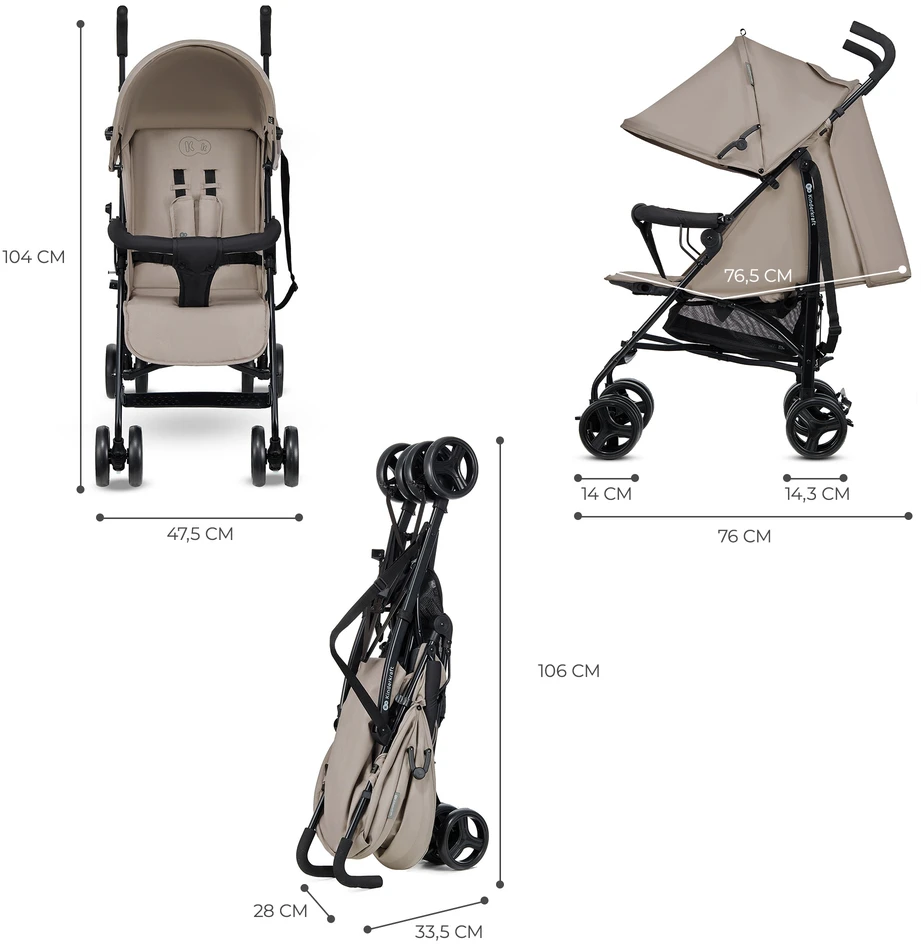 KINDERKRAFT sportinis vežimėlis TIK STONE, beige, KSTIK000BEG0000