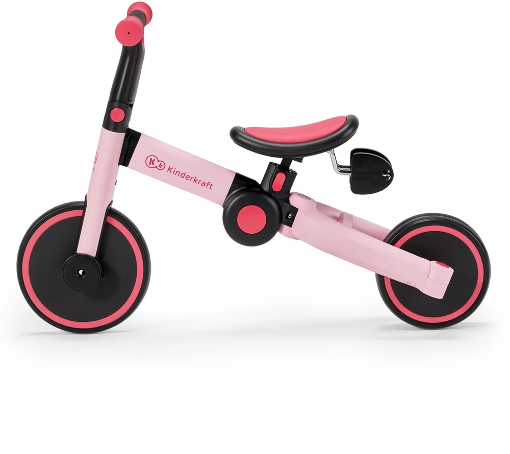 Kinderkraft sulankstomas vaikiškas triratukas 3 viename 4TRIKE KR4TRI00PNK0000, rožinis