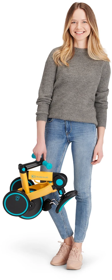 Kinderkraft sulankstomas vaikiškas triratukas 3 viename 4TRIKE KR4TRI00PNK0000, rožinis