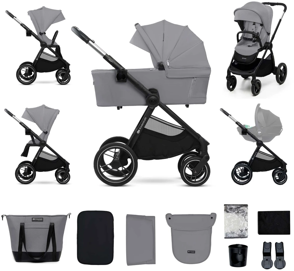 KINDERKRAFT universalus vežimas 2IN1 NEA 2.0, platinum pilkas, KSNEA002GRY2000