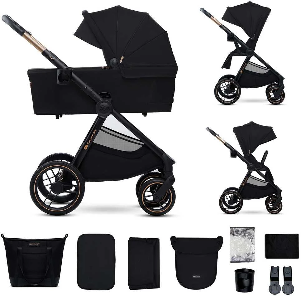 KINDERKRAFT universalus vežimas 2IN1 NEA 2.0, midnight juodas, KSNEA002BLK2000